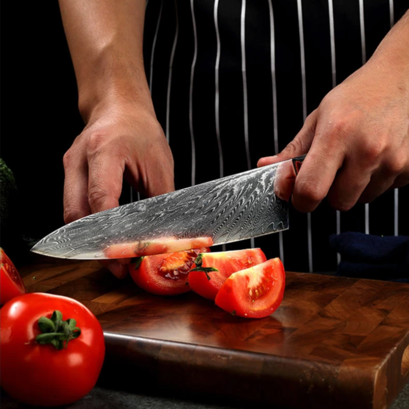 Stalen vleesmes | Japans Santoku keukenmes met hars handvat 20c