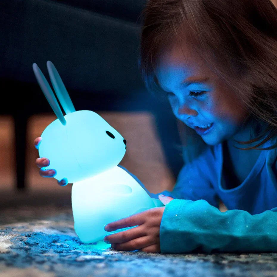 Schattig Nachtlampje Konijn | Zacht siliconen LED-licht met aanraakbedienin