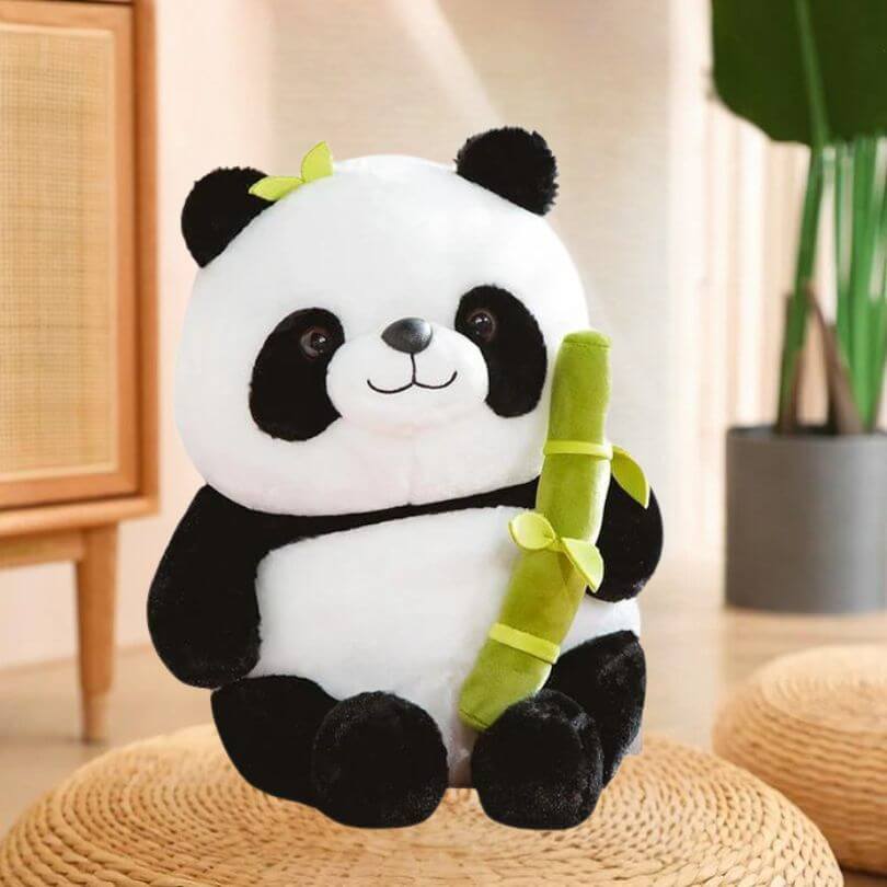 Schattige Panda Plushie | Schattige panda met bamboe voor kinderen