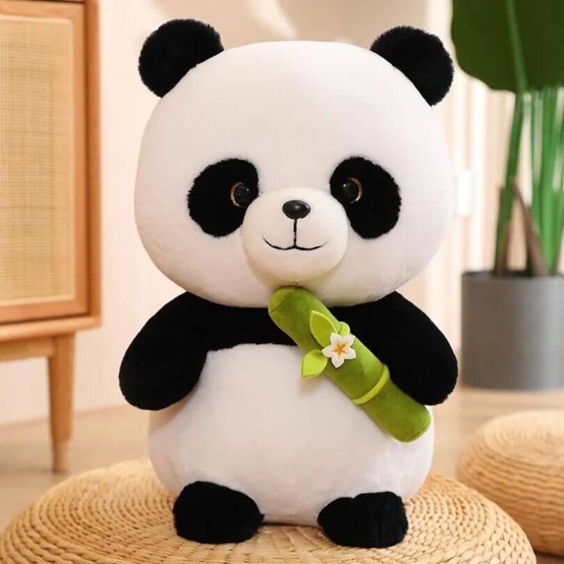 Schattige Panda Plushie | Schattige panda met bamboe voor kinderen