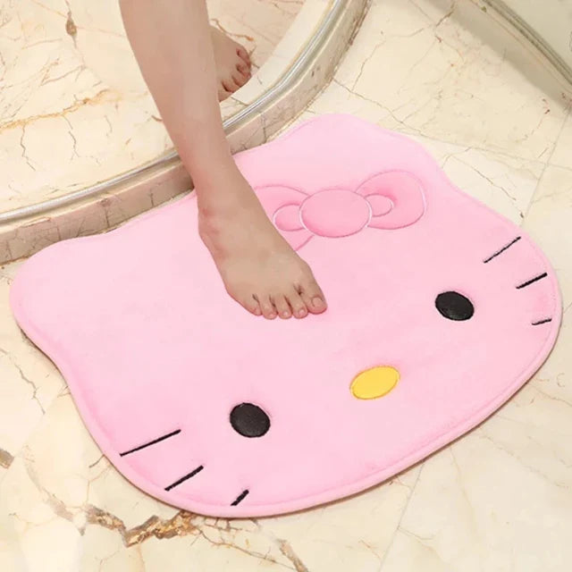 FelineLux Hello Kitty tapijt | Zachte pluche antislipmat voor badkamer en woonkame