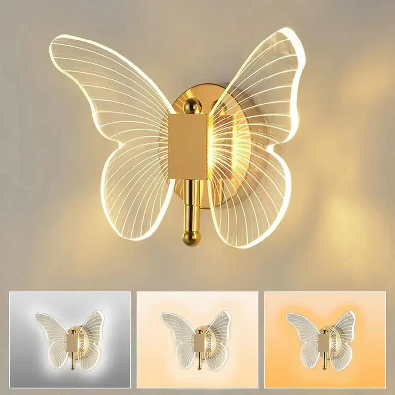 StralendeAura Vlinder Wandlamp | Unieke wandlamp met LED-licht en geraffineerd vlinderontwerp voor je interieurontwer