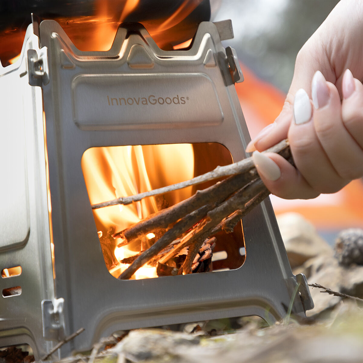 Klein fornuis voor op de camping | Opvouwbaar roestvrijstalen kooktoestel voor buitenavonturen