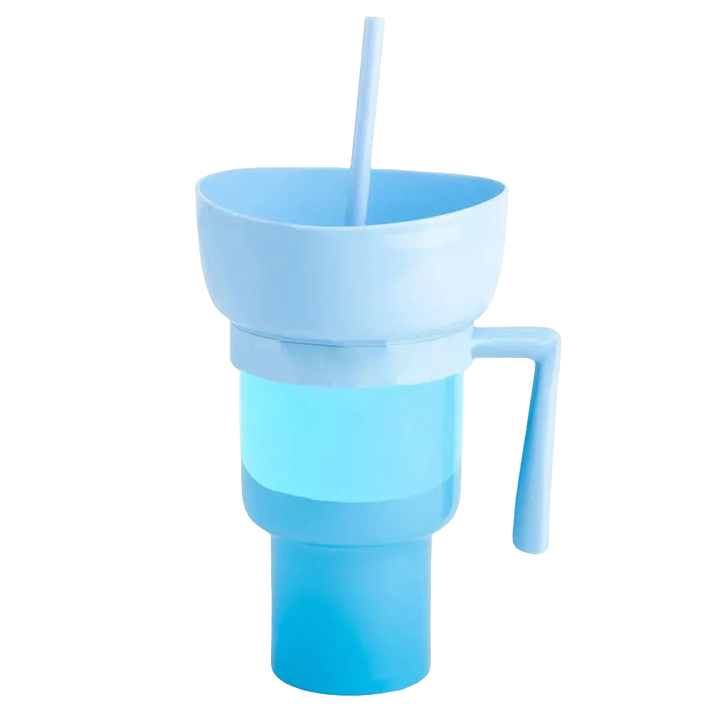 SipSnack Premium Drinkbeker | 2-in-1 beker voor snacks en drankjes, spat- en lekvrij, perfect voor onderwe