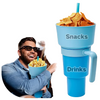 SipSnack Premium Drinkbeker | 2-in-1 beker voor snacks en drankjes, spat- en lekvrij, perfect voor onderwe