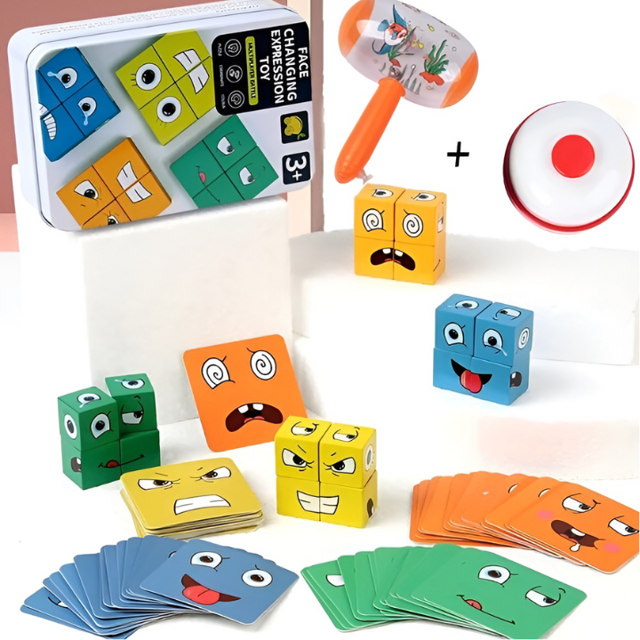 ExpressionBlox Montessori Blokken Set | Emotie Puzzel en Tafelspel voor kinderen