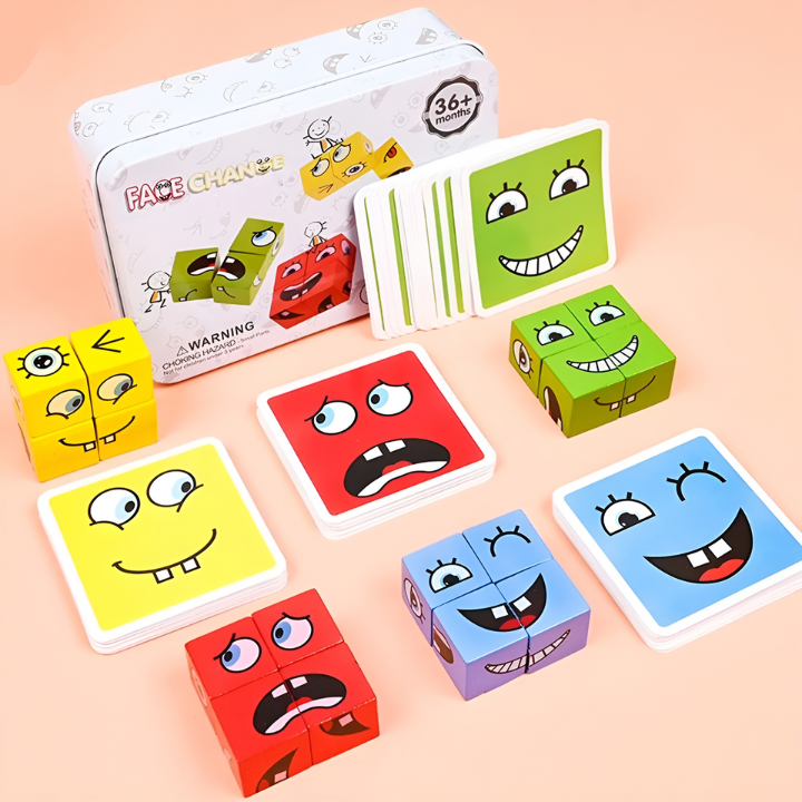 ExpressionBlox Montessori Blokken Set | Emotie Puzzel en Tafelspel voor kinderen