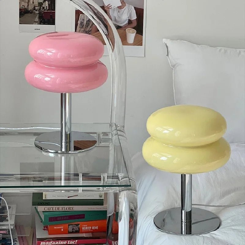 Macaron Tafellamp Glas | Dimbare LED tafellamp voor sfeervolle verlichting in slaapkamer of woonkame